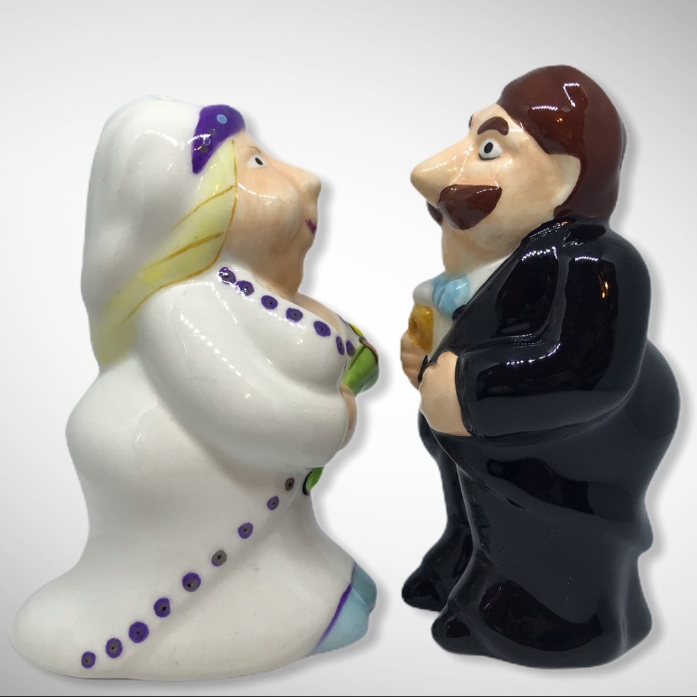 Rare Bride & Groom Salt Pepper Shakers